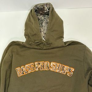 Vintage Patched Bass Pro Hoodie Medium